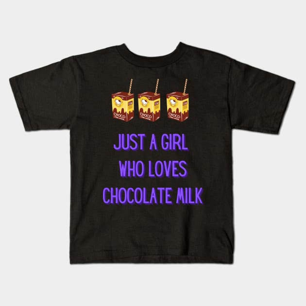 Just a girl who loves chocolate milk Kids T-Shirt by Owendell